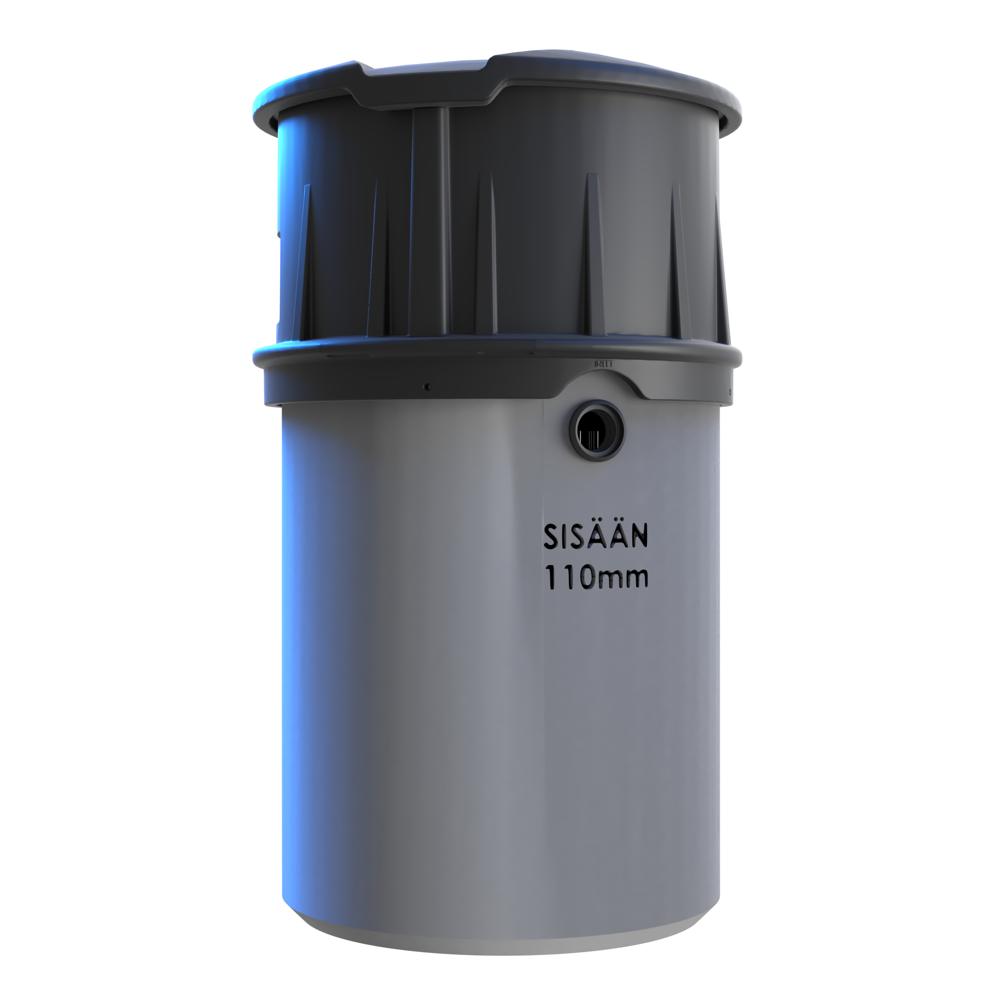 Biopuhdistaja 3 harmaavesille kotiin ja mökille -malli ulkonäöltään, kompakti ja huoltovapaa biologinen puhdistusratkaisu.