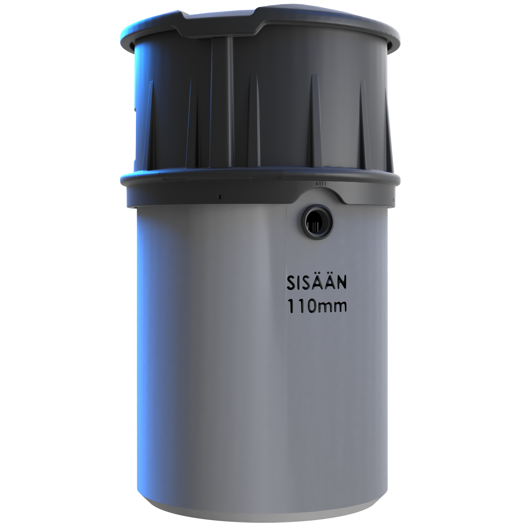 Biopuhdistaja 4 harmaavesille kotiin ja mökille -malli ulkonäöltään, kompakti ja huoltovapaa biologinen puhdistusratkaisu.