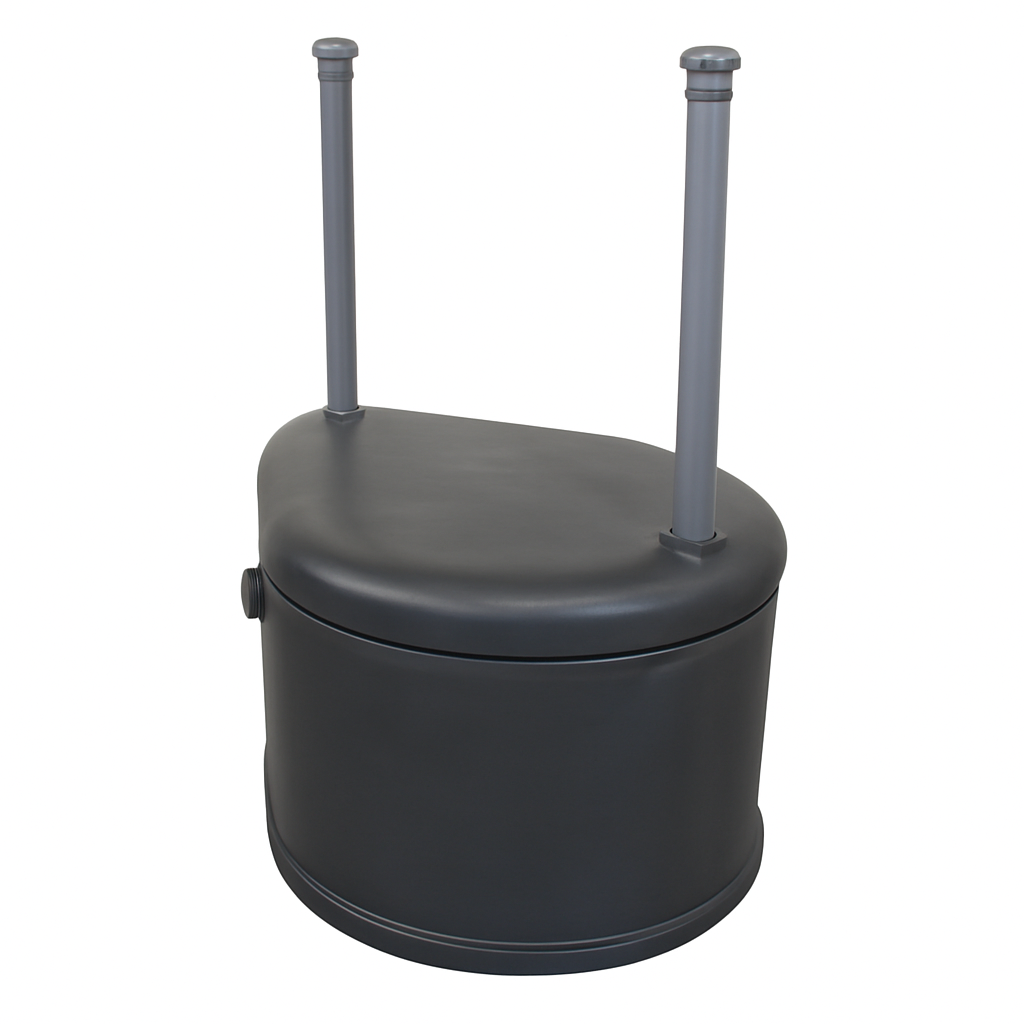 Pisara harmaavesisuodatin mökin pesuvesille antrasiitinharmaana – kompakti ja tyylikäs ratkaisu vapaa-ajan asunnon harmaiden vesien puhdistukseen.